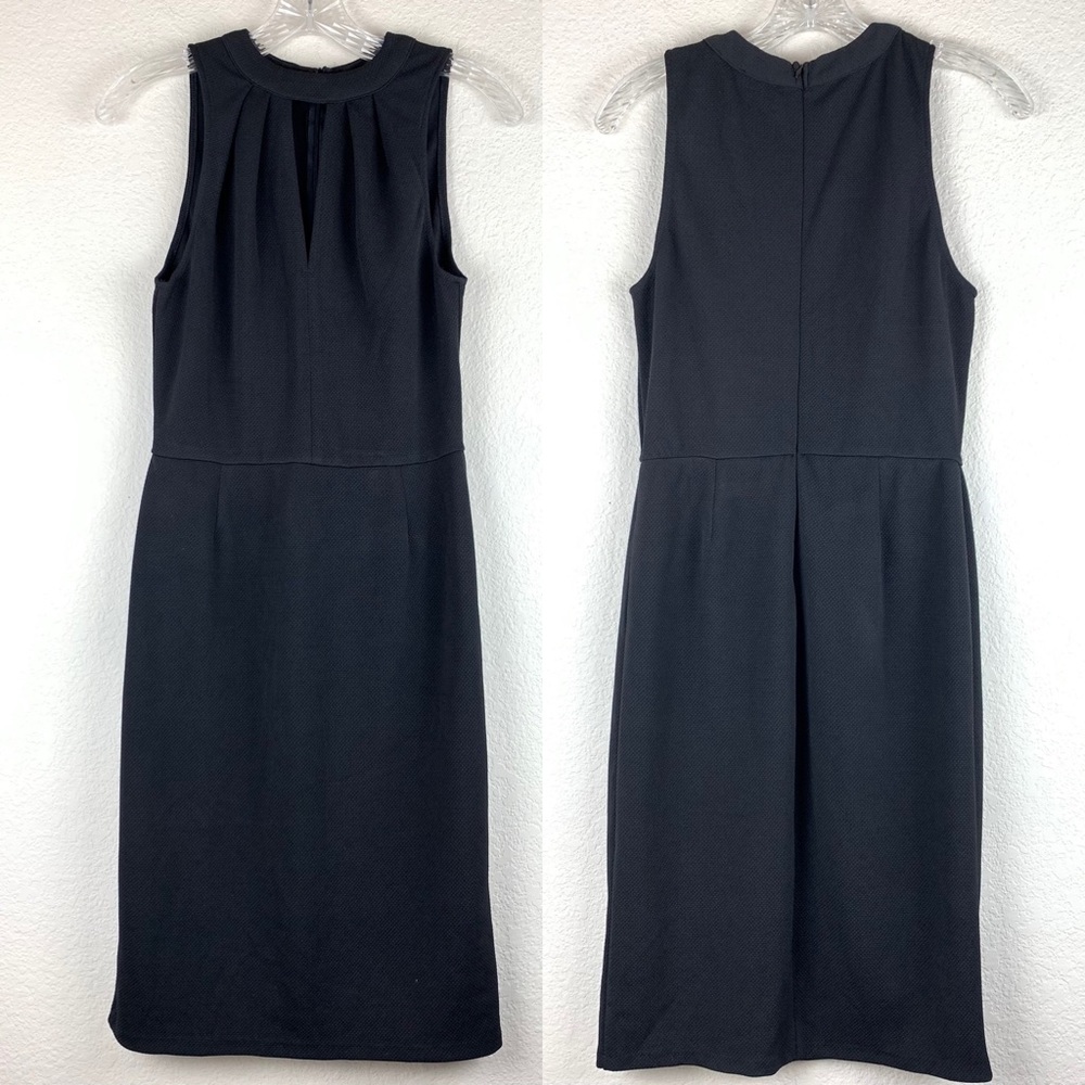 NWOT love…ady Pique Knit Sleeveless High Neck w/ Key Hole‎ Midi Dress